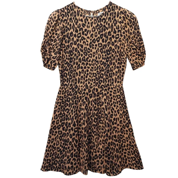Reformation Gracie Tan and Black Leopard Print Mini Dress - Picture 3 of 10